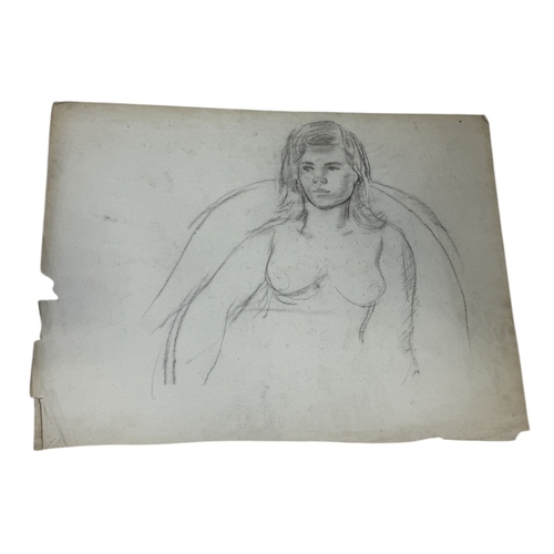 490 - ATTRIBUTED TO EDWARD LE BAS (BRITISH 1904-1966): A GROUP OF FOUR DRAWINGS ON PAPER DEPICTING A NUDE ... 