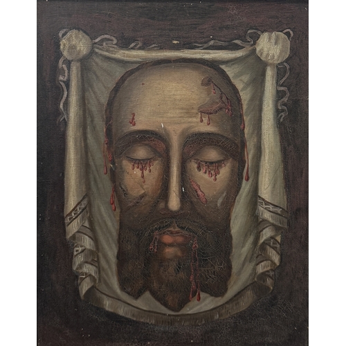 551 - AN OIL PAINTING ON CANVAS DEPICTING THE HEAD OF CHRIST
31cm x 24cm
Framed.