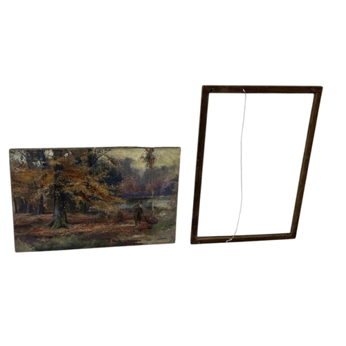 577 - MANNER OF WILLIAM GILBERT FOSTER: AN OIL PAINTING ON CANVAS DEPICTING A GENTLEMAN IN A WOODLAND
Sign... 