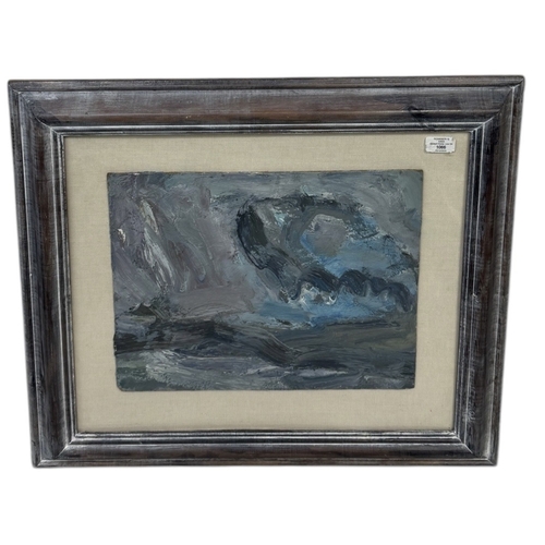 579 - GAVIN MILLER: AN OIL PAINTING ON BOARD DEPICTING AN ABSTRACT LANDSCAPE SCENE
40cm x 32cm
Framed 66cm... 