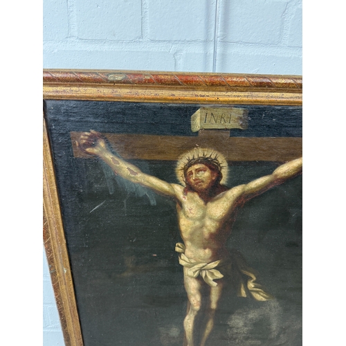 62 - A 17TH CENTURY OIL PAINTING ON CANVAS PROBABLY SPANISH DEPICTING JESUS CHRIST
68cm x 51cm
Framed 76c... 