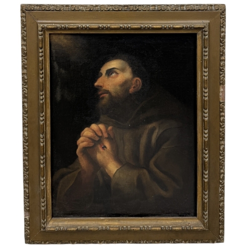 8 - CIRCLE PIER FRANCESCO MOLA (ITALIAN 1612-1666): AN OIL PAINTING ON CANVAS DEPICTING SAINT FRANCIS
In... 