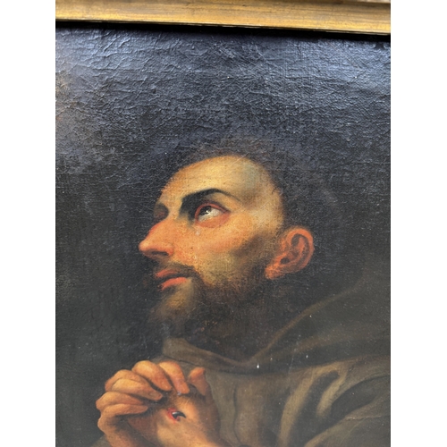 8 - CIRCLE PIER FRANCESCO MOLA (ITALIAN 1612-1666): AN OIL PAINTING ON CANVAS DEPICTING SAINT FRANCIS
In... 