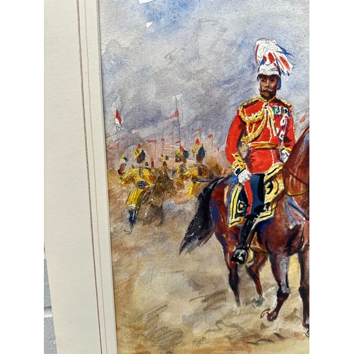 16 - ALFRED CROWDY LOVETT C.B.E (BRITISH 1862-1919): A WATERCOLOUR PAINTING ON PAPER DEPICTING A PORTRAIT... 