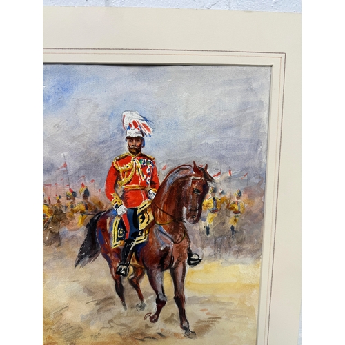 16 - ALFRED CROWDY LOVETT C.B.E (BRITISH 1862-1919): A WATERCOLOUR PAINTING ON PAPER DEPICTING A PORTRAIT... 