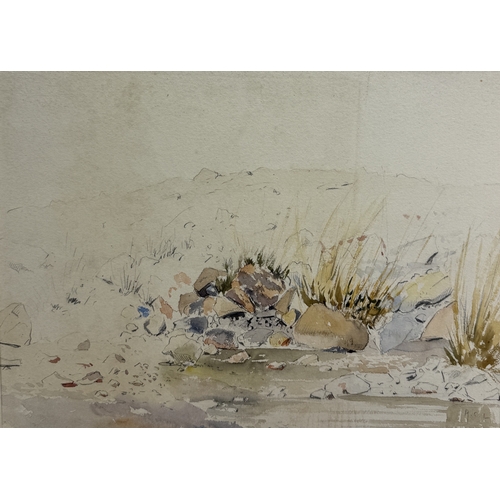 20 - ALFRED CROWDY LOVETT C.B.E (BRITISH 1862-1919): A VERY RARE GROUP OF FOUR TOPOGRAPHICAL WATERCOLOUR ... 