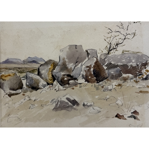 20 - ALFRED CROWDY LOVETT C.B.E (BRITISH 1862-1919): A VERY RARE GROUP OF FOUR TOPOGRAPHICAL WATERCOLOUR ... 