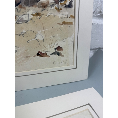 20 - ALFRED CROWDY LOVETT C.B.E (BRITISH 1862-1919): A VERY RARE GROUP OF FOUR TOPOGRAPHICAL WATERCOLOUR ... 