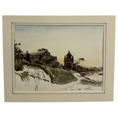 25 - ALFRED CROWDY LOVETT C.B.E (BRITISH 1862-1919): A WATERCOLOUR PAINTING ON PAPER BOARD DEPICTING A TO... 