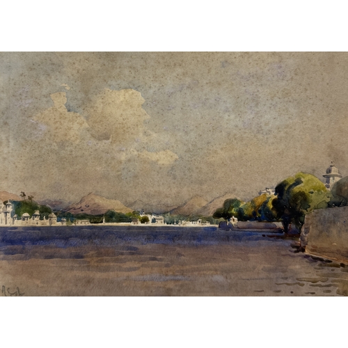 26 - ALFRED CROWDY LOVETT C.B.E (BRITISH 1862-1919): A PAIR OF TOPOGRAPHICAL WATERCOLOUR PAINTINGS ON PAP... 