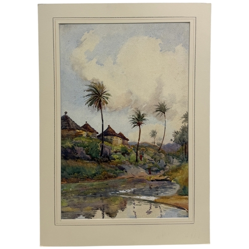 27 - ALFRED CROWDY LOVETT C.B.E (BRITISH 1862-1919): A FINE TOPOGRAPHICAL WATERCOLOUR PAINTING ON PAPER D... 