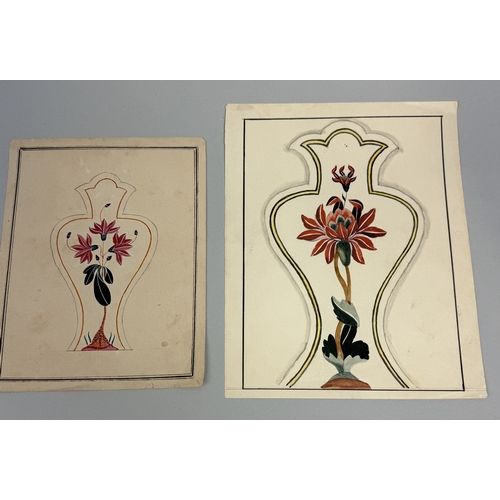 5 - A GROUP OF THREE INDIAN COMPANY SCHOOL WATERCOLOUR PAINTINGS ON PAPER DEPICTING STUDIES FOR PIETRA D... 