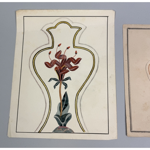 5 - A GROUP OF THREE INDIAN COMPANY SCHOOL WATERCOLOUR PAINTINGS ON PAPER DEPICTING STUDIES FOR PIETRA D... 