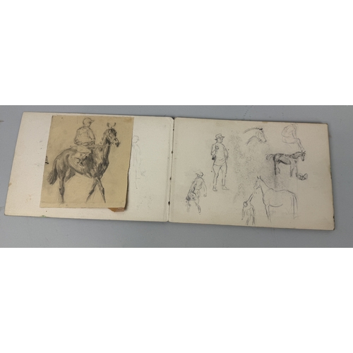 59 - NIGEL LOVETT (BRITISH B.1900): A SKETCH BOOK CONTAINING A VARIETY OF BRITISH SPORTING PICTURES, MAIN... 