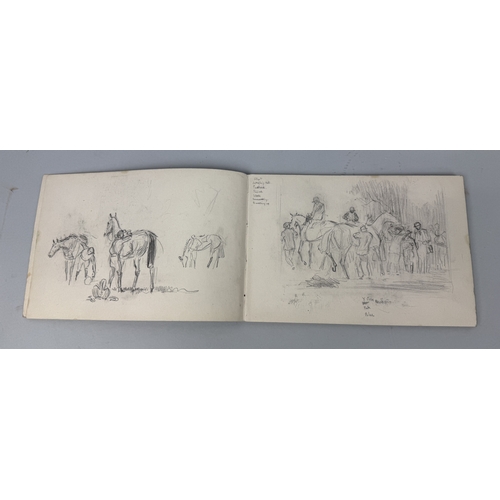 59 - NIGEL LOVETT (BRITISH B.1900): A SKETCH BOOK CONTAINING A VARIETY OF BRITISH SPORTING PICTURES, MAIN... 