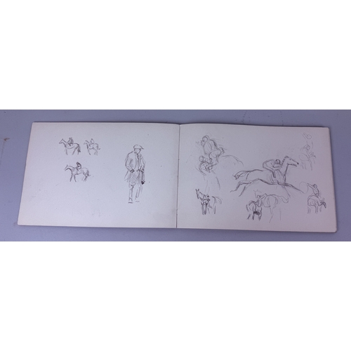 59 - NIGEL LOVETT (BRITISH B.1900): A SKETCH BOOK CONTAINING A VARIETY OF BRITISH SPORTING PICTURES, MAIN... 