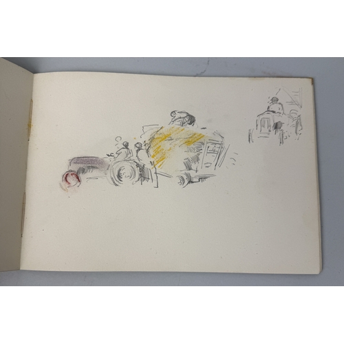 59 - NIGEL LOVETT (BRITISH B.1900): A SKETCH BOOK CONTAINING A VARIETY OF BRITISH SPORTING PICTURES, MAIN... 