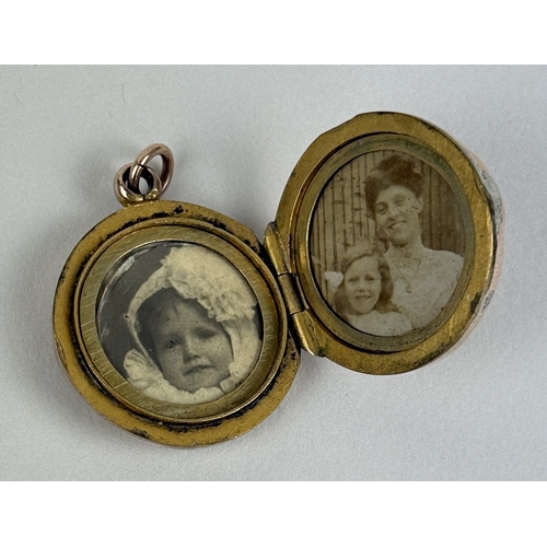 40 - AN ANTIQUE DIAMOND SET GOLD LOCKET, INSCRIBED FOR 1894
Weight: 6.2gms