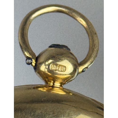 5 - D&W MORICE, LONDON: A LARGE 18CT GOLD POCKET WATCH
Weight: 136gms
Inside watch case marked 'TW'.... 