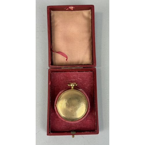 7 - BARWISE LONDON: AN 18CT GOLD POCKET WATCH IN RED LEATHER BOX
The watch inside case hallmarked 18ct a... 