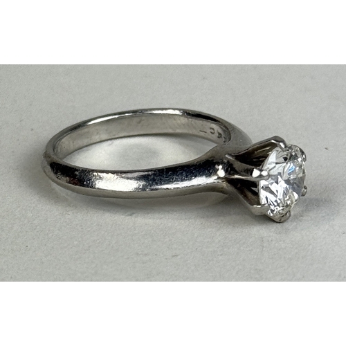 9 - A 1.44CT SOLITAIRE DIAMOND RING SET IN PLATINUM TOGETHER WITH A EDGR JEWELLERY REPORT
6.5 gms
The di... 