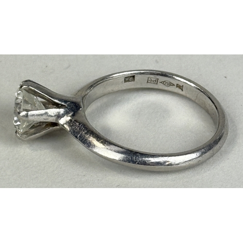 9 - A 1.44CT SOLITAIRE DIAMOND RING SET IN PLATINUM TOGETHER WITH A EDGR JEWELLERY REPORT
6.5 gms
The di... 