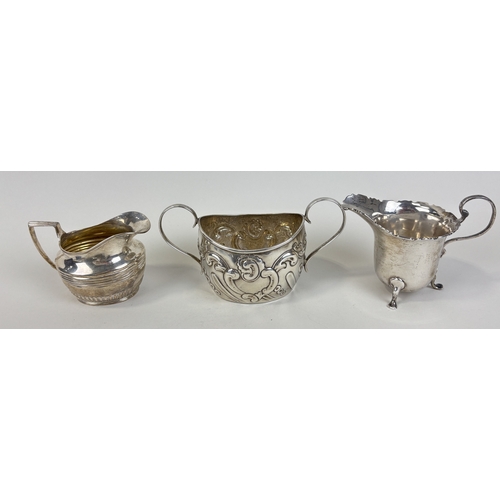 121 - A COLLECTION OF .925 STERLING SILVER TO INCLUDE CREAM JUGS AND SUGAR BOWL
Weight: 218gms... 