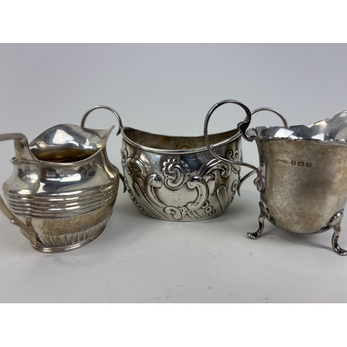 121 - A COLLECTION OF .925 STERLING SILVER TO INCLUDE CREAM JUGS AND SUGAR BOWL
Weight: 218gms... 