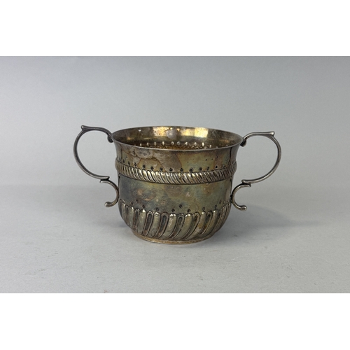 126 - A SILVER TWIN HANDLED CUP
Marked JHR.
15cm x 7.5cm
Weight: 158gms