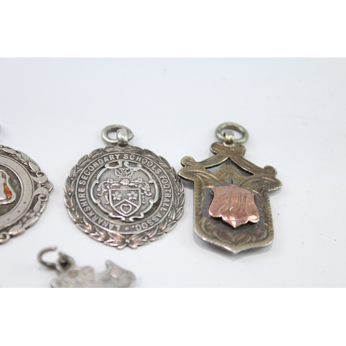 233 - SIX ANTIQUE/VINTAGE .925 STERLING SILVER FOBS/MEDALLIONS
54gms