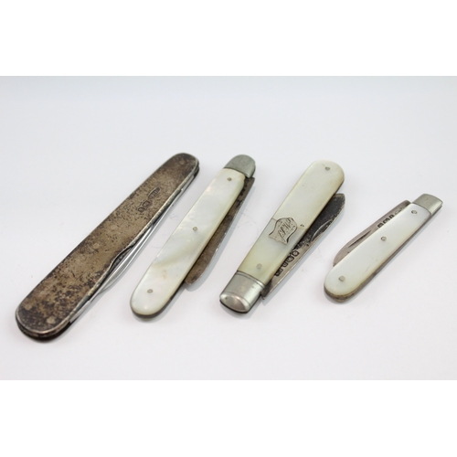 234 - FOUR .925 STERLING SILVER MOP FRUIT KNIVES
67gms... 
