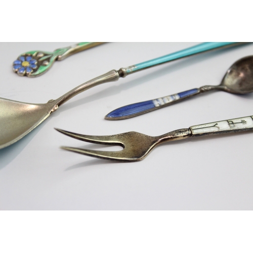 236 - FOUR .925 STERLING SILVER CUTLERY WITH ENAMEL
41gms
