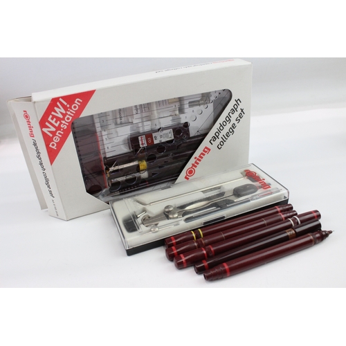 240 - A MISCELLANEOUS ASSORTMENT OF ROTRING TECHNICAL DRAWING TOOLS AND PENS TO INCLUDE SOME BOXED
 ... 