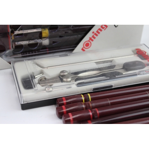 240 - A MISCELLANEOUS ASSORTMENT OF ROTRING TECHNICAL DRAWING TOOLS AND PENS TO INCLUDE SOME BOXED
 ... 