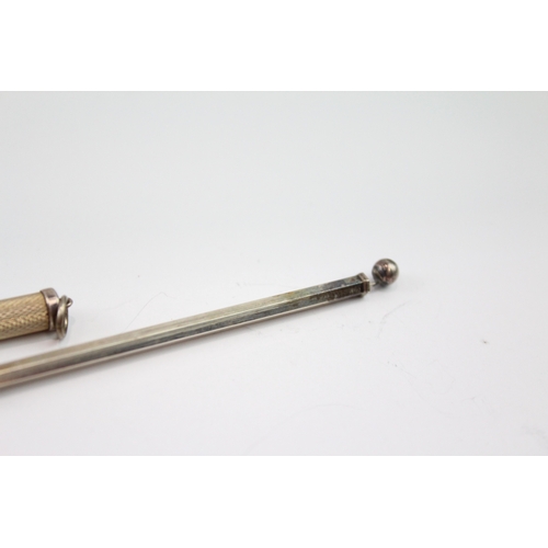 244 - THREE .925 STERLING SILVER SWIZZLE STICK, NAPKIN CLIP & TOOTHPICK
20gms