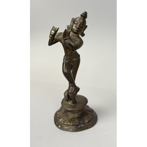254 - A GROUP OF FIVE ASIAN BRONZE FIGURES, 18TH-20TH CENTURY INCLUDING KRISHNA, GANESHA
Tallest 16.5cm H... 