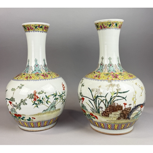 278 - A PAIR OF CHINESE PORCELAIN VASES
38cm H