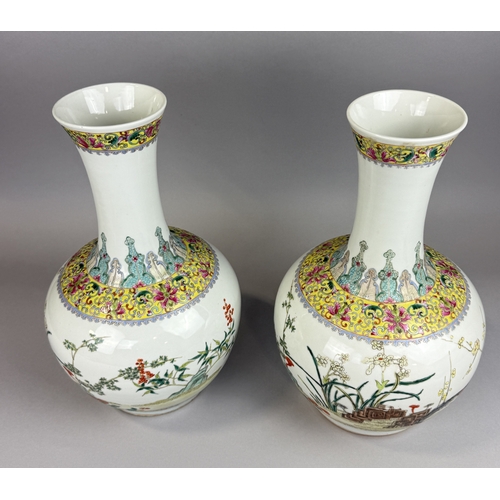 278 - A PAIR OF CHINESE PORCELAIN VASES
38cm H