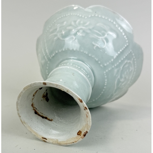 281 - A CHINESE QINGBAI HIGH STEM CUP
Possibly Song dynasty.
12cm H
