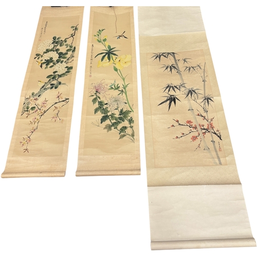 289 - THREE CHINESE SCROLLS
Largest 177 x 47 cm