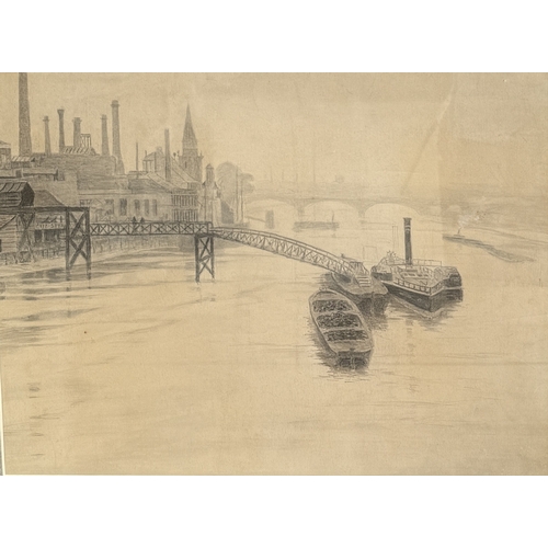 634 - WALTER GREAVES (BRITISH 1846-1930): A PENCIL DRAWING ON PAPER 'LONDON RIVER SCENE'
Christies Sale, L... 