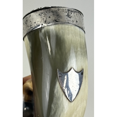 117 - A SILVER AND HORN SNUFF MULL
9cm L