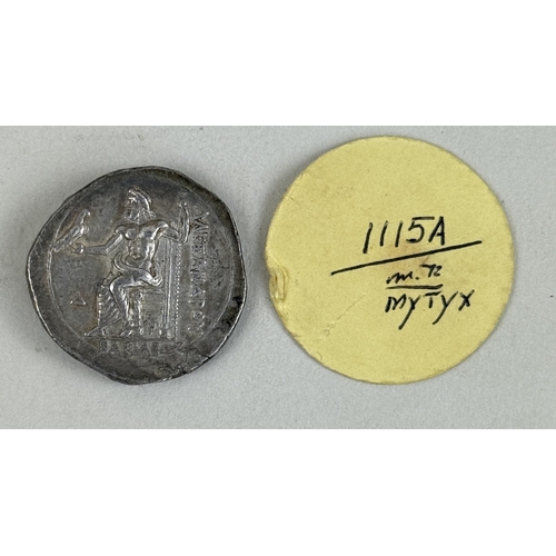 119 - MACEDON, ALEXANDER III 336-323B.C. SILVER TETRADACHM COIN
Weight 17.09gms
31mm W... 