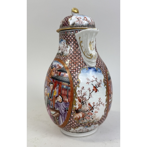 206 - AN 18TH CENTURY CHINESE EXPORT JUG PAINTED WITH FIGURES
22cm H