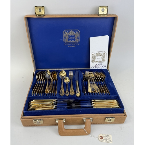 23 - ROYAL COLLECTION, SOLINGEN CUTLERY SET, GOLD PLATED
In original case.