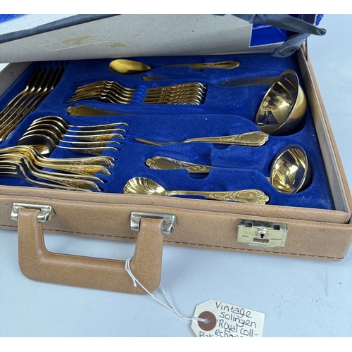 23 - ROYAL COLLECTION, SOLINGEN CUTLERY SET, GOLD PLATED
In original case.
