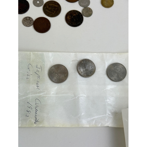 91 - A LARGE COLLECTION OF COINS TO INCLUDE SILVER, GEORGIAN, BRONZE, US 1OZ SILVER, COMMEMORATIVE (QTY)... 