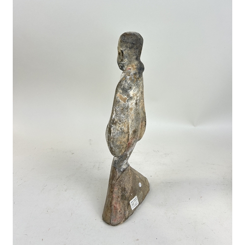 276 - A HAN DYNASTY TOMB COURT ATTENDANT
33 cm H
