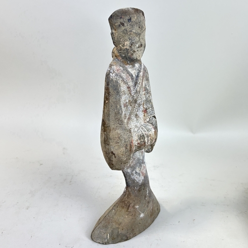 276 - A HAN DYNASTY TOMB COURT ATTENDANT
33 cm H