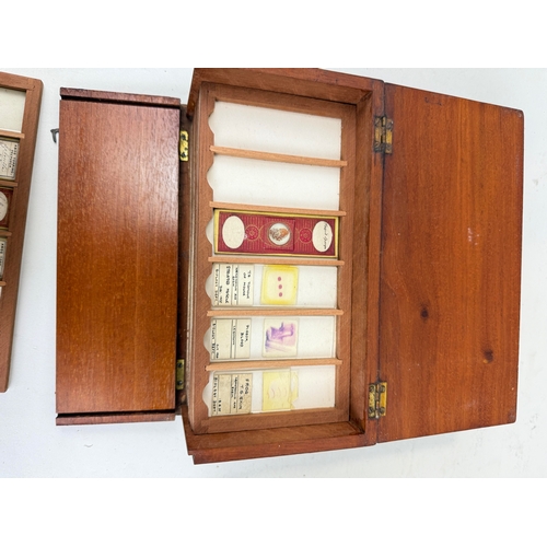 305 - A COLLECTION OF VICTORIAN MICROSCOPE SLIDES IN WOODEN CASE
To include well renowned names such as Am... 